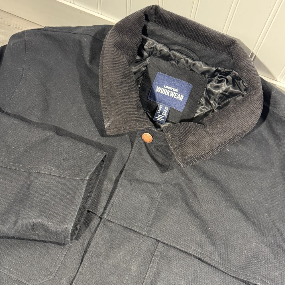 Lands End WorkWear Oeko-Tex Chore Barn Lined Coat Corduroy Collar Men's Size XXL
